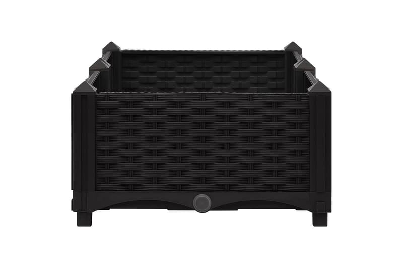højbed 80x40x23 cm polypropylen - Sort - Havemøbler - Øvrigt havetilbehør - Tilbehør udendørs - Havekrukker
