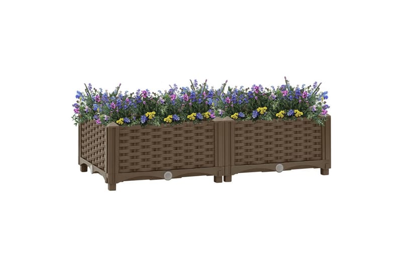 højbed 80x40x23 cm polypropylen - Brun - Havemøbler - Øvrigt havetilbehør - Tilbehør udendørs - Havekrukker