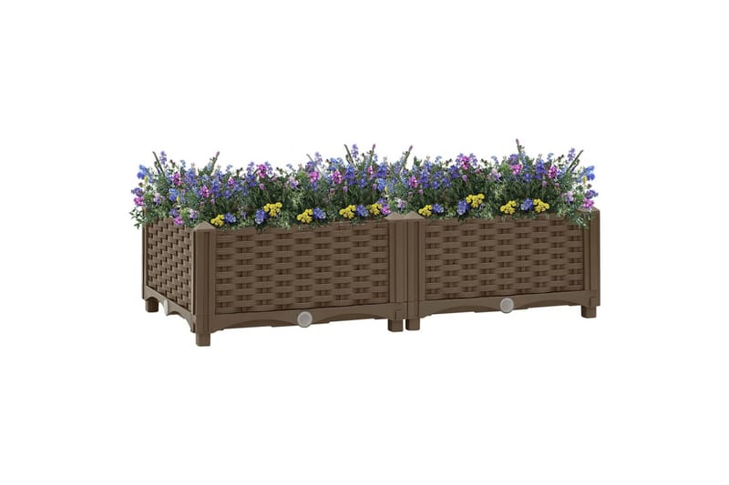 højbed 80x40x23 cm polypropylen - Brun - Blomsterkasser - Havekrukker