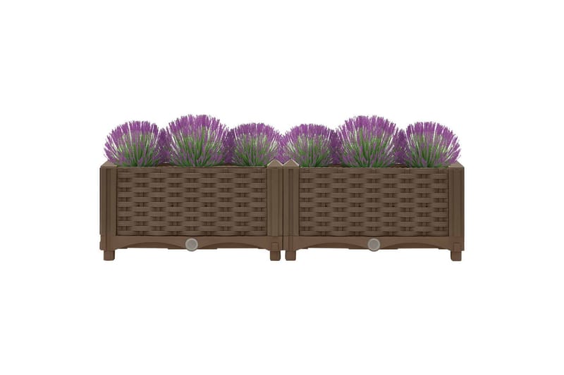 højbed 80x40x23 cm polypropylen - Brun - Havemøbler - Øvrigt havetilbehør - Tilbehør udendørs - Havekrukker