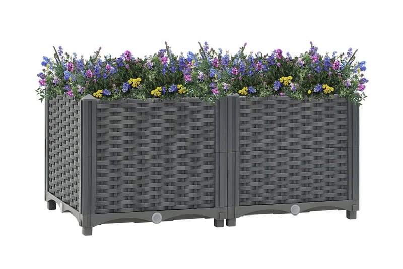 højbed 80x40x38 cm polypropylen - Grå - Havemøbler - Øvrigt havetilbehør - Tilbehør udendørs - Havekrukker