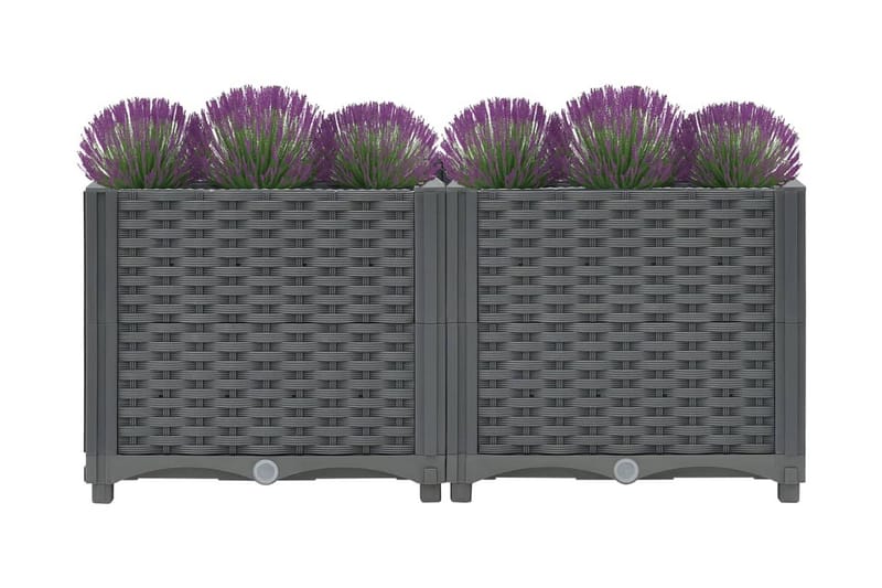 højbed 80x40x38 cm polypropylen - Grå - Havemøbler - Øvrigt havetilbehør - Tilbehør udendørs - Havekrukker