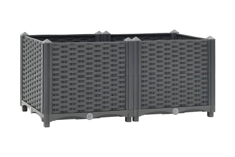 højbed 80x40x38 cm polypropylen - Grå - Havemøbler - Øvrigt havetilbehør - Tilbehør udendørs - Havekrukker