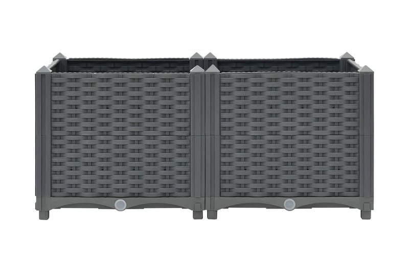 højbed 80x40x38 cm polypropylen - Grå - Havemøbler - Øvrigt havetilbehør - Tilbehør udendørs - Havekrukker