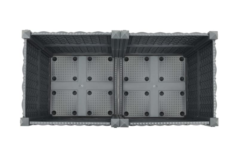 højbed 80x40x38 cm polypropylen - Grå - Havemøbler - Øvrigt havetilbehør - Tilbehør udendørs - Havekrukker