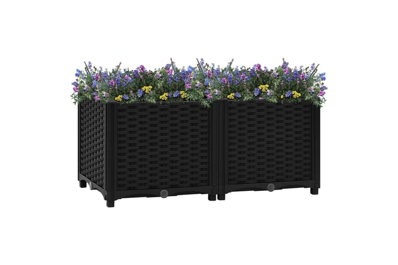 højbed 80x40x38 cm polypropylen - Sort - Havemøbler - Øvrigt havetilbehør - Tilbehør udendørs - Havekrukker