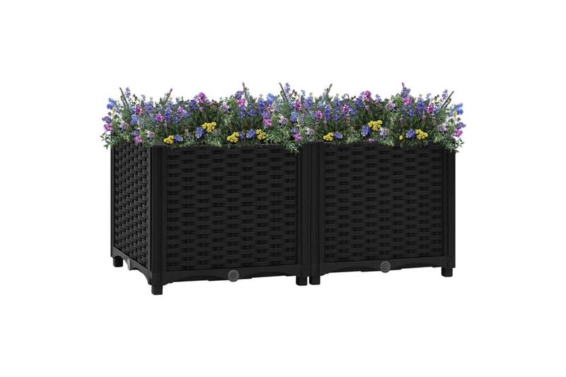 højbed 80x40x38 cm polypropylen - Sort - Blomsterkasser - Havekrukker