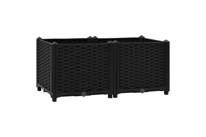 højbed 80x40x38 cm polypropylen - Sort - Havemøbler - Øvrigt havetilbehør - Tilbehør udendørs - Havekrukker