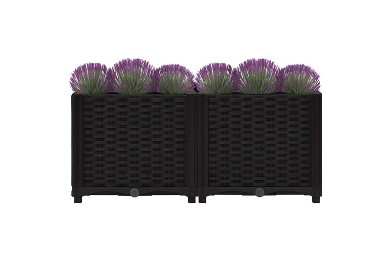 højbed 80x40x38 cm polypropylen - Sort - Havemøbler - Øvrigt havetilbehør - Tilbehør udendørs - Havekrukker