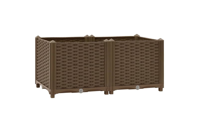 højbed 80x40x38 cm polypropylen - Brun - Havemøbler - Øvrigt havetilbehør - Tilbehør udendørs - Havekrukker