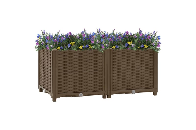 højbed 80x40x38 cm polypropylen - Brun - Havemøbler - Øvrigt havetilbehør - Tilbehør udendørs - Havekrukker