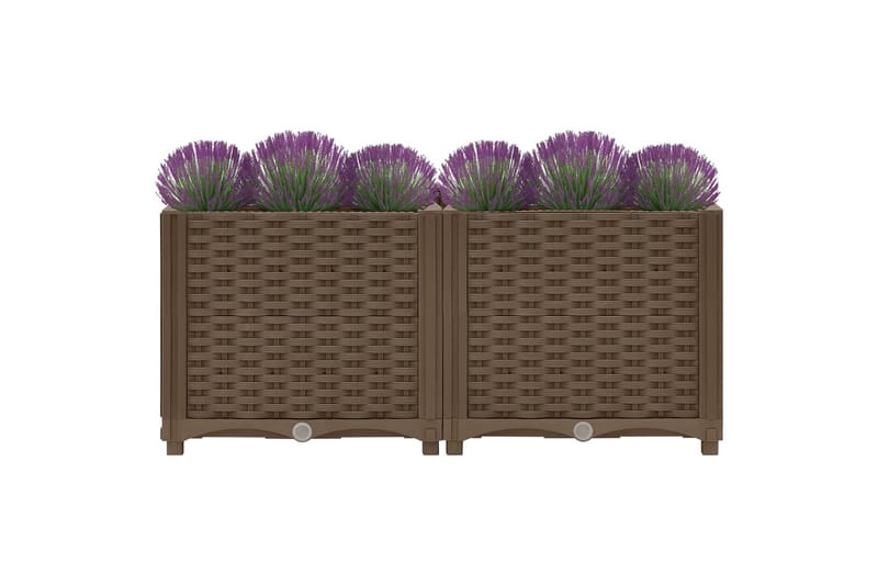 højbed 80x40x38 cm polypropylen - Brun - Havemøbler - Øvrigt havetilbehør - Tilbehør udendørs - Havekrukker