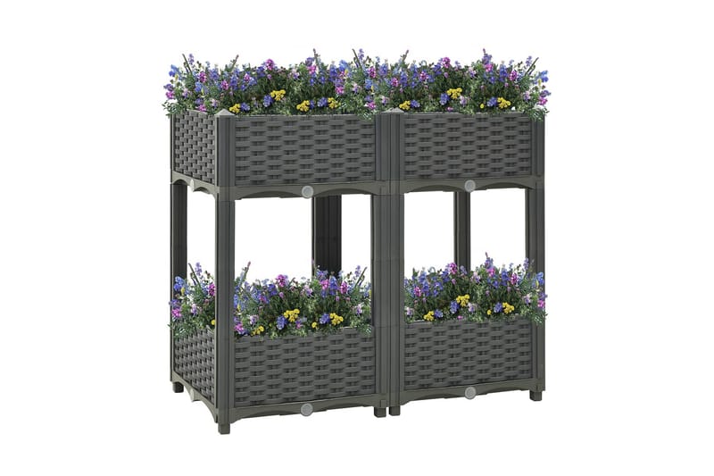 højbed 80x40x71 cm polypropylen - Grå - Havemøbler - Øvrigt havetilbehør - Tilbehør udendørs - Havekrukker
