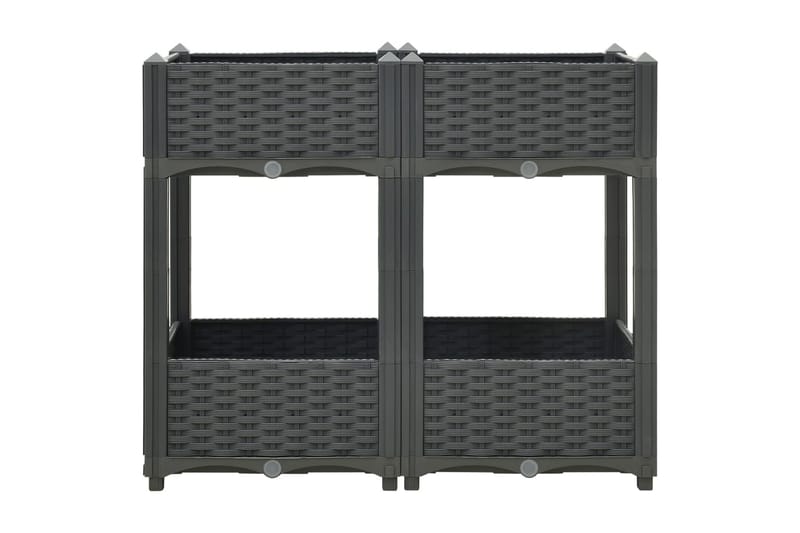 højbed 80x40x71 cm polypropylen - Grå - Havemøbler - Øvrigt havetilbehør - Tilbehør udendørs - Havekrukker
