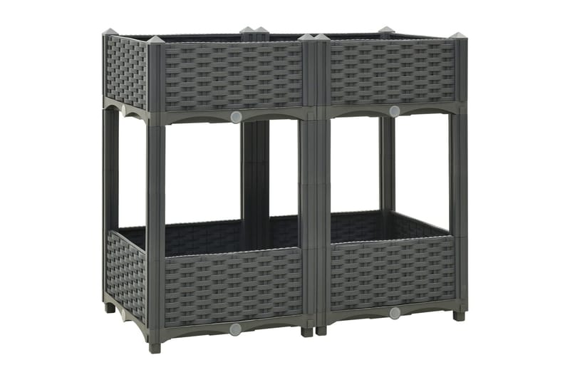 højbed 80x40x71 cm polypropylen - Grå - Havemøbler - Øvrigt havetilbehør - Tilbehør udendørs - Havekrukker