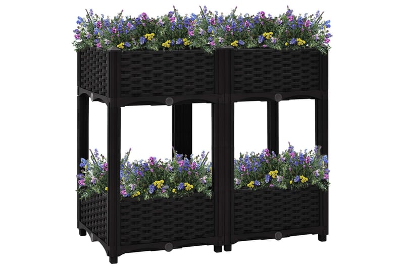 højbed 80x40x71 cm polypropylen - Sort - Havemøbler - Øvrigt havetilbehør - Tilbehør udendørs - Havekrukker