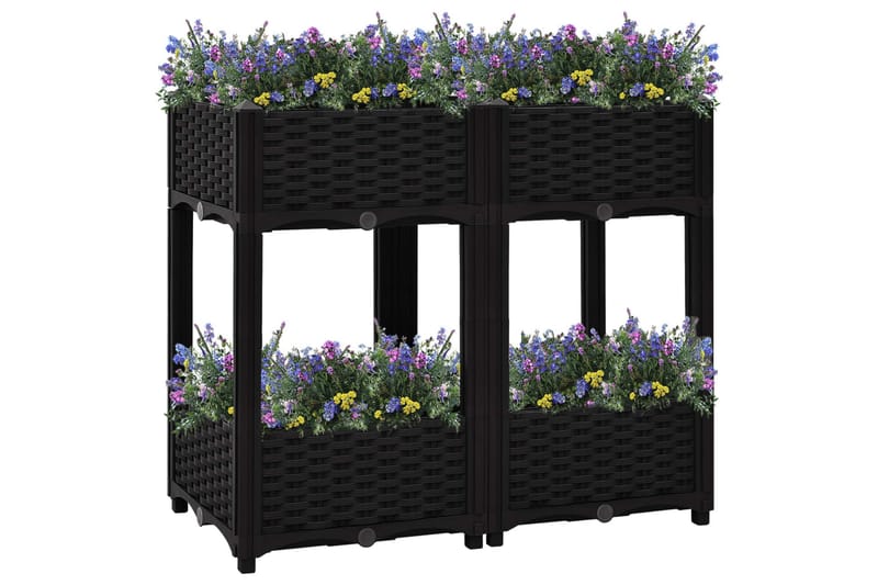 højbed 80x40x71 cm polypropylen - Sort - Blomsterkasser - Havekrukker