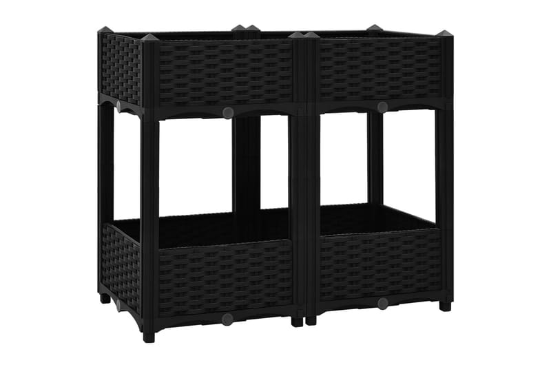 højbed 80x40x71 cm polypropylen - Sort - Havemøbler - Øvrigt havetilbehør - Tilbehør udendørs - Havekrukker