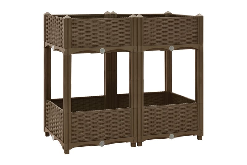 højbed 80x40x71 cm polypropylen - Brun - Havemøbler - Øvrigt havetilbehør - Tilbehør udendørs - Havekrukker
