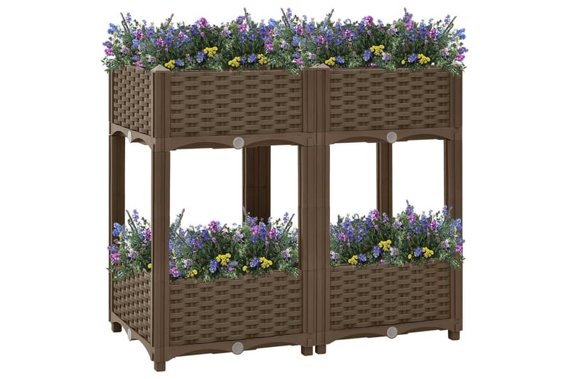 højbed 80x40x71 cm polypropylen - Brun - Havemøbler - Øvrigt havetilbehør - Tilbehør udendørs - Havekrukker