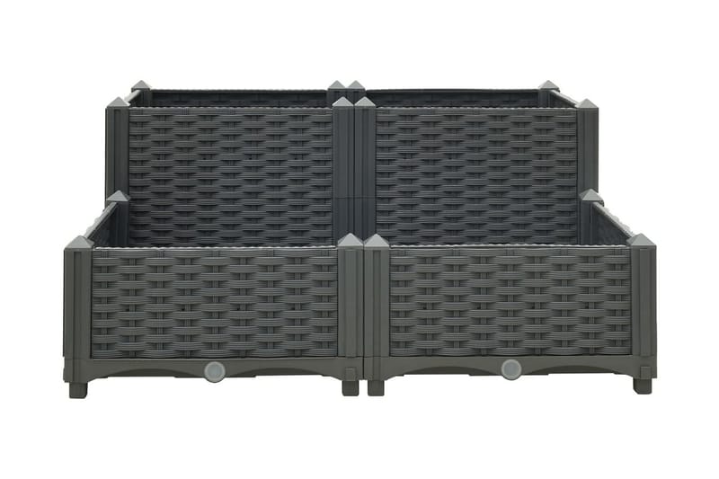 højbed 80x80x38 cm polypropylen - Grå - Havemøbler - Øvrigt havetilbehør - Tilbehør udendørs - Havekrukker