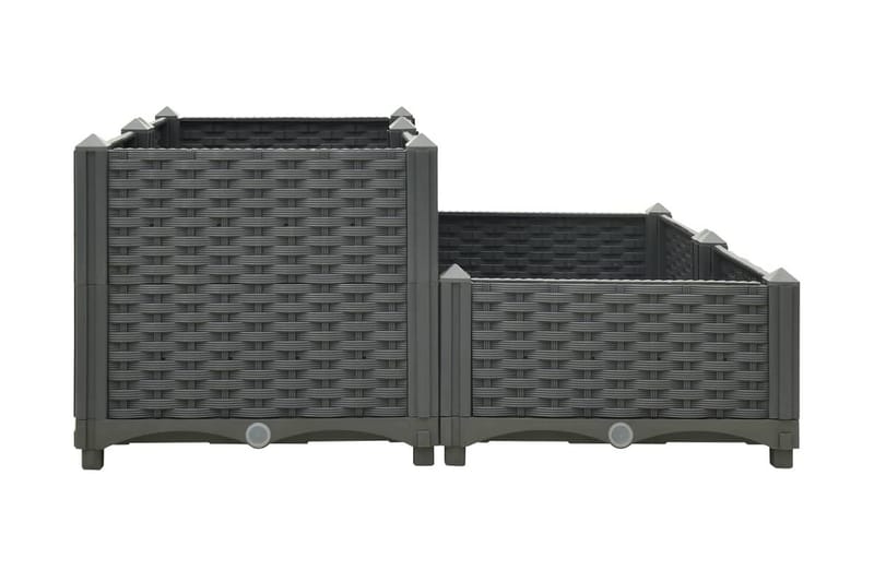højbed 80x80x38 cm polypropylen - Grå - Havemøbler - Øvrigt havetilbehør - Tilbehør udendørs - Havekrukker