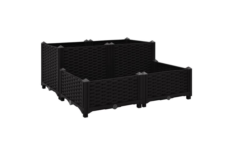 højbed 80x80x38 cm polypropylen - Sort - Havemøbler - Øvrigt havetilbehør - Tilbehør udendørs - Havekrukker