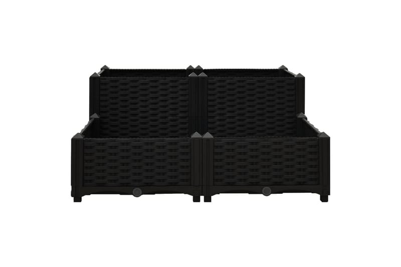 højbed 80x80x38 cm polypropylen - Sort - Havemøbler - Øvrigt havetilbehør - Tilbehør udendørs - Havekrukker