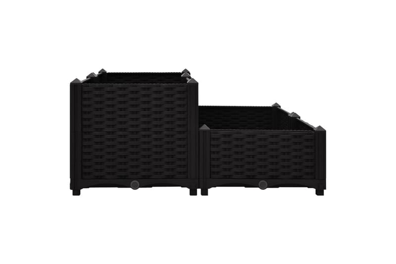 højbed 80x80x38 cm polypropylen - Sort - Havemøbler - Øvrigt havetilbehør - Tilbehør udendørs - Havekrukker