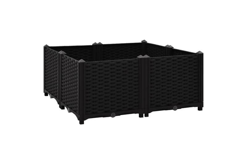 højbed 80x80x38 cm polypropylen - Sort - Havemøbler - Øvrigt havetilbehør - Tilbehør udendørs - Havekrukker