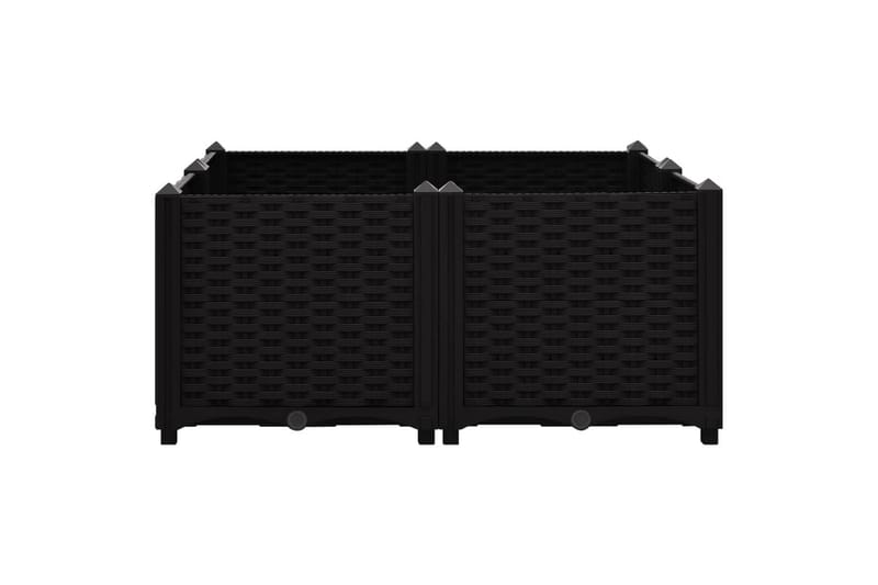 højbed 80x80x38 cm polypropylen - Sort - Havemøbler - Øvrigt havetilbehør - Tilbehør udendørs - Havekrukker