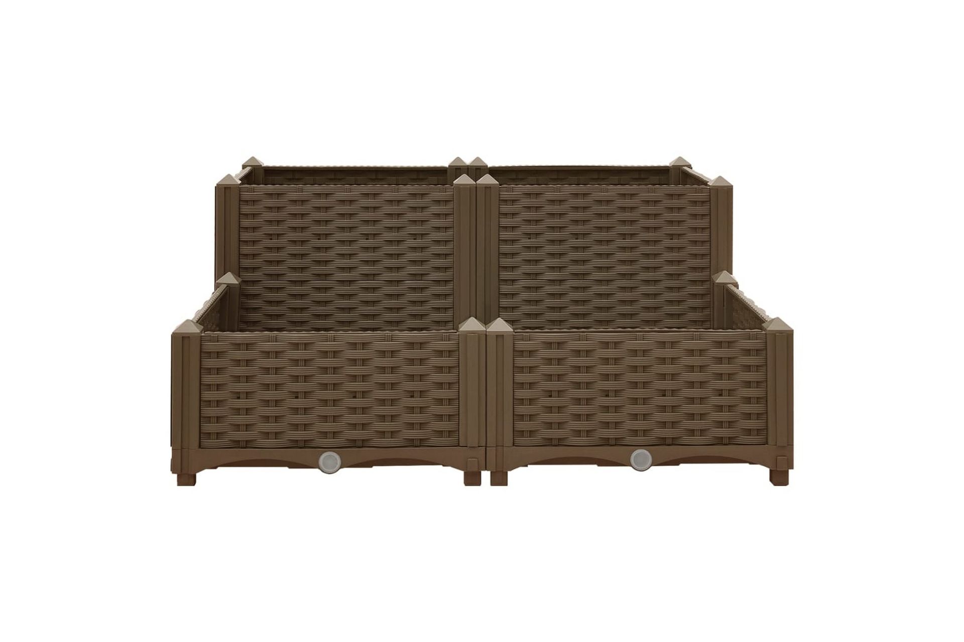 højbed 80x80x38 cm polypropylen - Brun - Havemøbler - Øvrigt havetilbehør - Tilbehør udendørs - Havekrukker