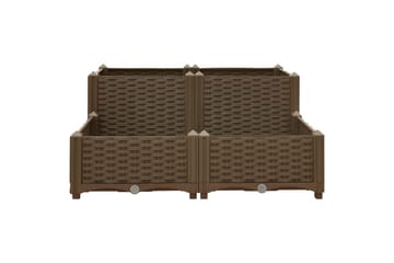 højbed 80x80x38 cm polypropylen - Brun - Havemøbler - Øvrigt havetilbehør - Tilbehør udendørs - Havekrukker