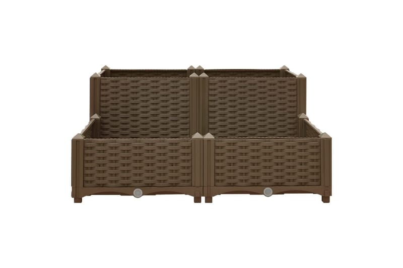 højbed 80x80x38 cm polypropylen - Brun - Havemøbler - Øvrigt havetilbehør - Tilbehør udendørs - Havekrukker