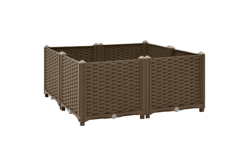 højbed 80x80x38 cm polypropylen - Brun - Havemøbler - Øvrigt havetilbehør - Tilbehør udendørs - Havekrukker