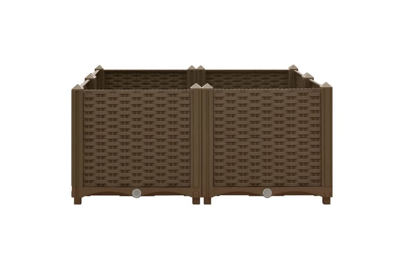 højbed 80x80x38 cm polypropylen - Brun - Havemøbler - Øvrigt havetilbehør - Tilbehør udendørs - Havekrukker