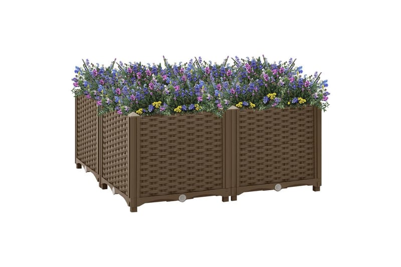 højbed 80x80x38 cm polypropylen - Brun - Havemøbler - Øvrigt havetilbehør - Tilbehør udendørs - Havekrukker