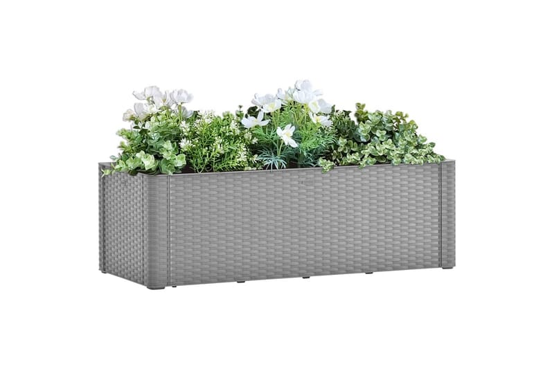 højbed med automatisk vandingssystem 100x43x33 cm grå - Grå - Havemøbler - Øvrigt havetilbehør - Tilbehør udendørs - Havekrukker