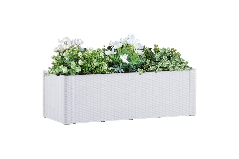 Højbed med automatisk vandingssystem 100x43x33 cm hvid - Hvid - Blomsterkasser - Havekrukker