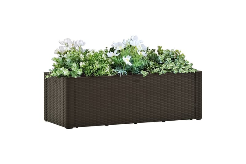 Højbed med automatisk vandingssystem 100x43x33 cm mokkat - Brun - Blomsterkasser - Havekrukker