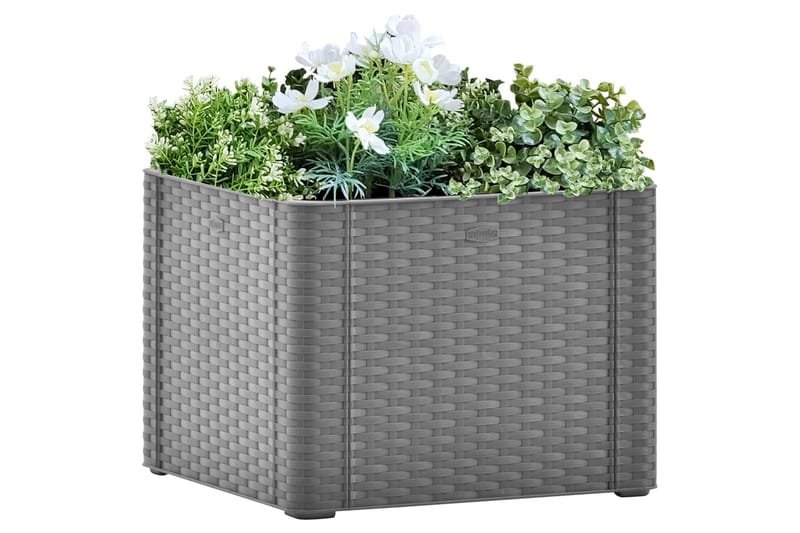 højbed med automatisk vandingssystem 43x43x33 cm grå - Grå - Blomsterkasser - Havekrukker