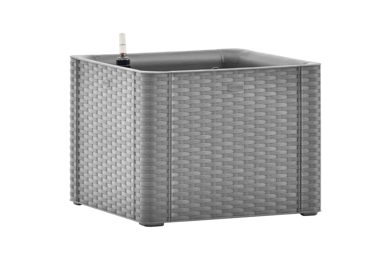 højbed med automatisk vandingssystem 43x43x33 cm grå - Grå - Havemøbler - Øvrigt havetilbehør - Tilbehør udendørs - Havekrukker