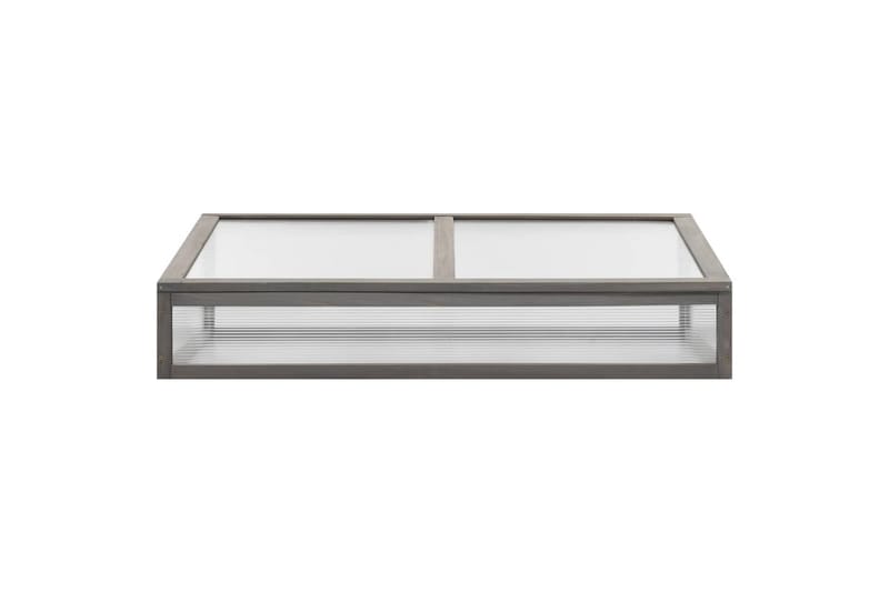 højbed med drivhus 110x54x120 cm massivt grantræ - Grå - Havemøbler - Øvrigt havetilbehør - Tilbehør udendørs - Havekrukker