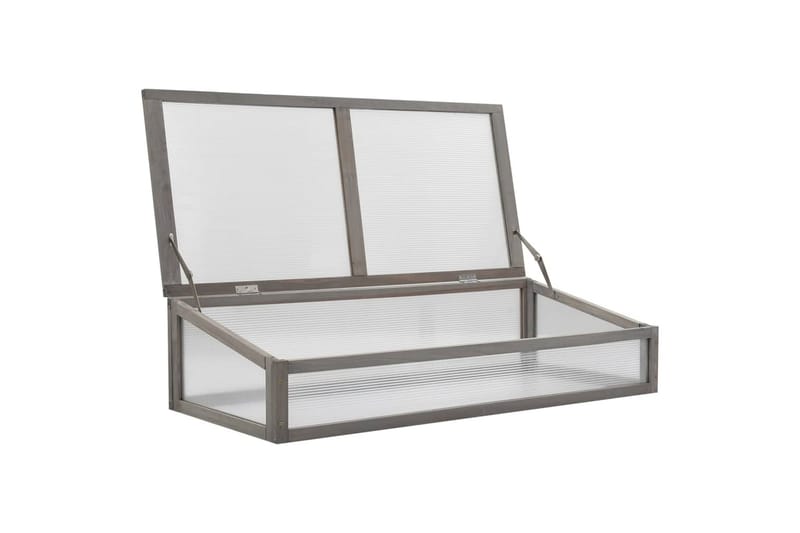 højbed med drivhus 110x54x120 cm massivt grantræ - Grå - Havemøbler - Øvrigt havetilbehør - Tilbehør udendørs - Havekrukker