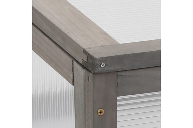 højbed med drivhus 110x54x120 cm massivt grantræ - Grå - Havemøbler - Øvrigt havetilbehør - Tilbehør udendørs - Havekrukker