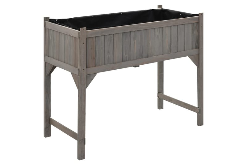 højbed med drivhus 110x54x120 cm massivt grantræ - Grå - Havemøbler - Øvrigt havetilbehør - Tilbehør udendørs - Havekrukker