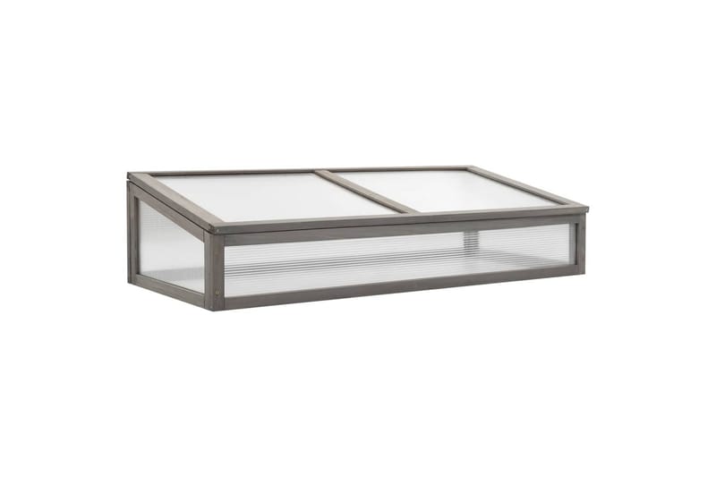 højbed med drivhus 110x54x120 cm massivt grantræ - Grå - Havemøbler - Øvrigt havetilbehør - Tilbehør udendørs - Havekrukker
