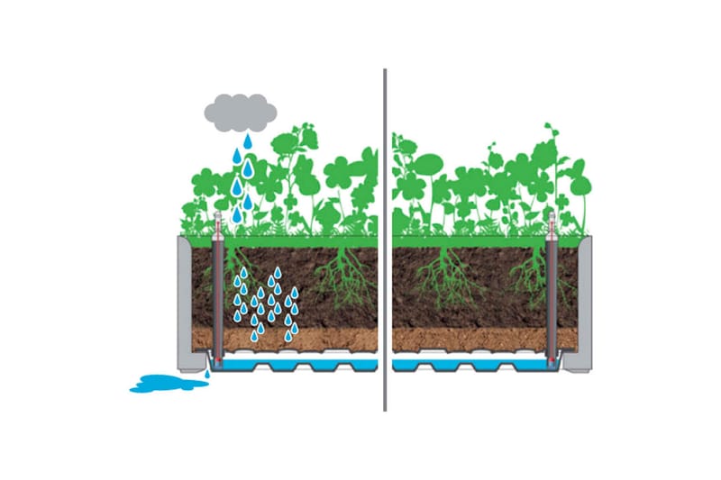 Højbed med espalier og automatisk vandingssystem antracitgrå - Antracit - Blomsterkasser - Havekrukker