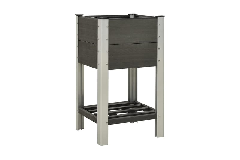 højbed med hylde 50x50x90 cm WPC grå - Grå - Havemøbler - Øvrigt havetilbehør - Tilbehør udendørs - Havekrukker