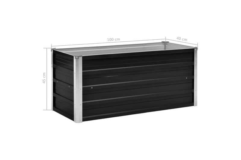 Haveplantekasse 100 X 40 X 45 Cm Stål Antracit - Grå - Havemøbler - Øvrigt havetilbehør - Tilbehør udendørs - Havekrukker